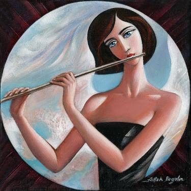 Original Figurative Music Paintings by Aibek Begalin