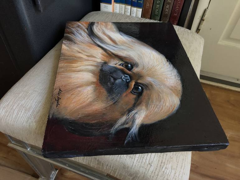 Original Figurative Dogs Painting by Aibek Begalin