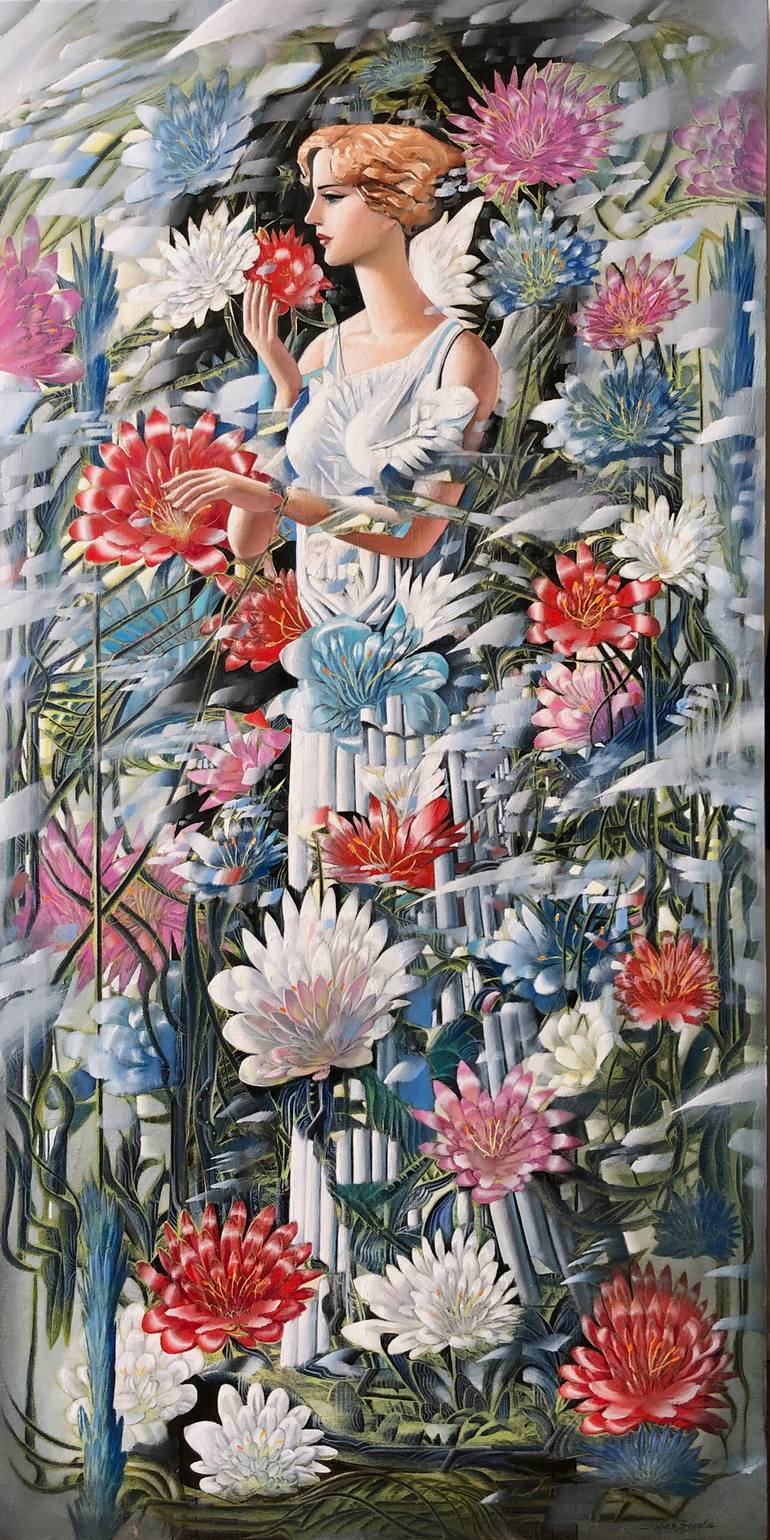 IN THE GARDEN Painting by Aibek Begalin | Saatchi Art