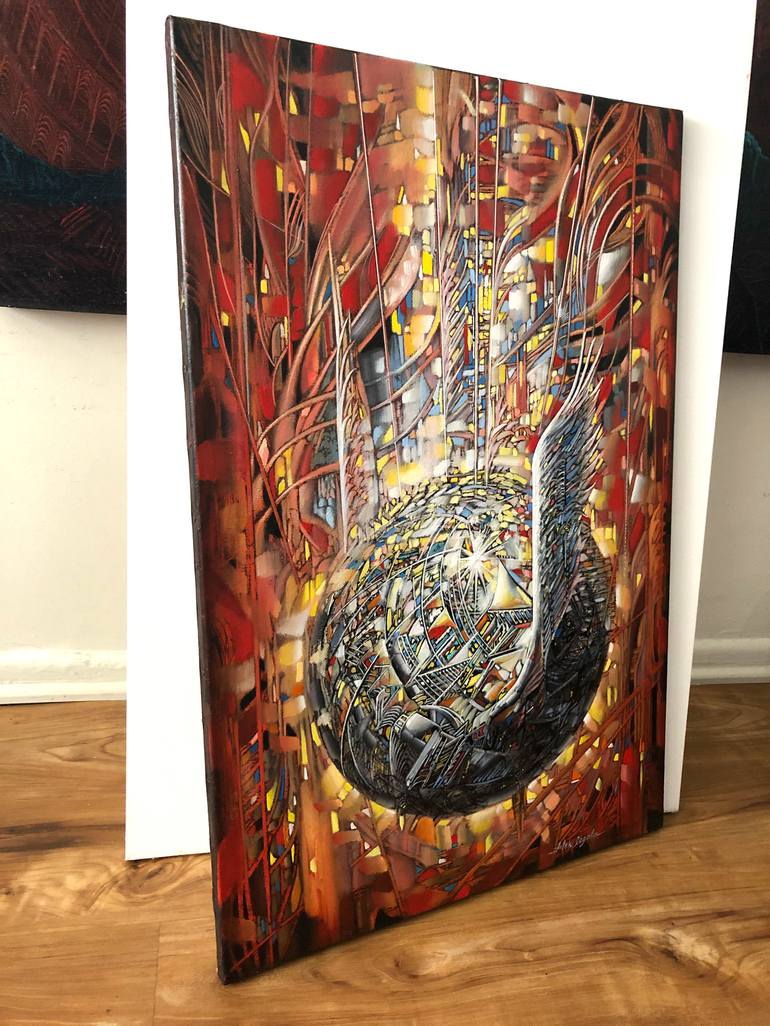 Original Abstract Expressionism Fantasy Painting by Aibek Begalin