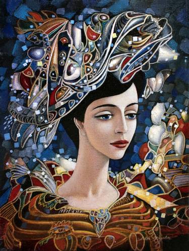 Original Art Deco Women Paintings by Aibek Begalin
