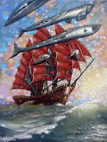 Original Ship Paintings by Aibek Begalin