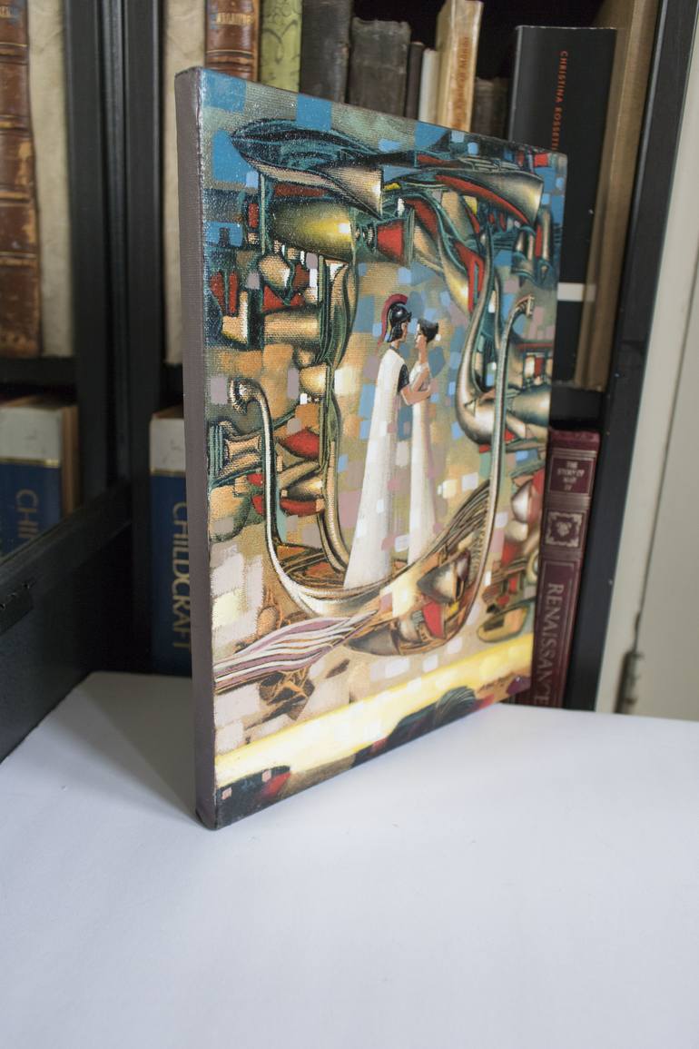 Original Art Deco Love Painting by Aibek Begalin