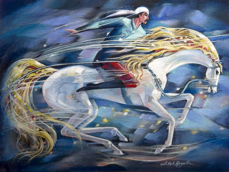 Original Pop CultureCelebrity Painting by Aibek Begalin  Expressionism Art on Canvas  NOMAD