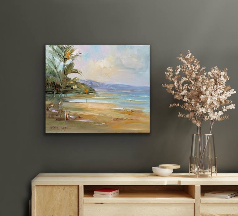 Original Impressionism Beach Painting by Liliana Gigovic