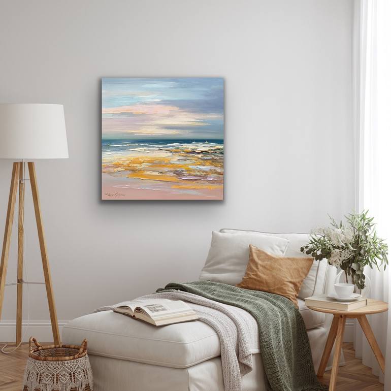 Original Impressionism Beach Painting by Liliana Gigovic