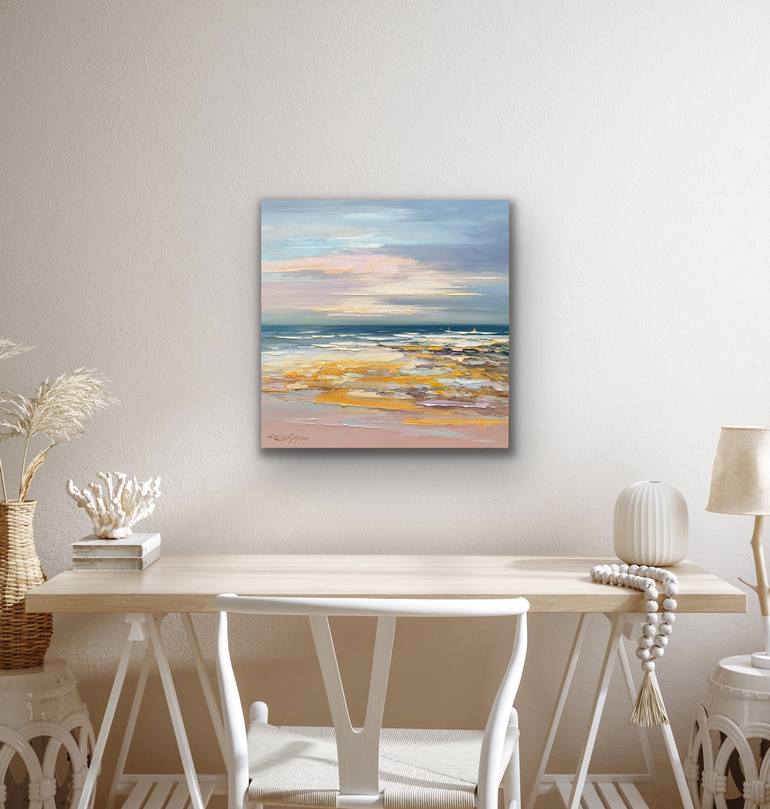 Original Impressionism Beach Painting by Liliana Gigovic