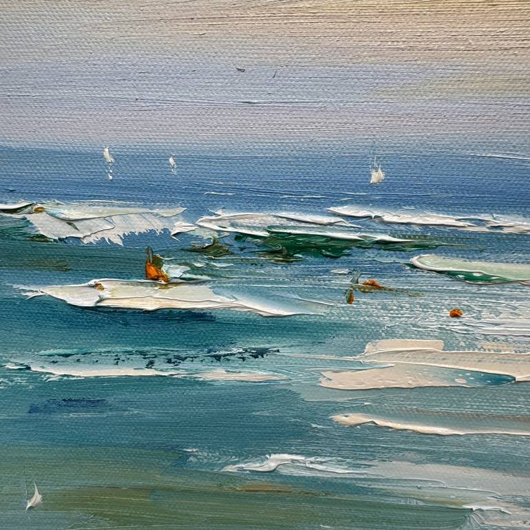 Original Impressionism Beach Painting by Liliana Gigovic