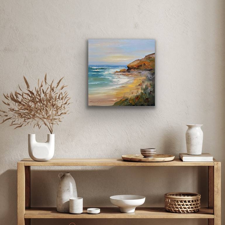 Original Impressionism Beach Painting by Liliana Gigovic