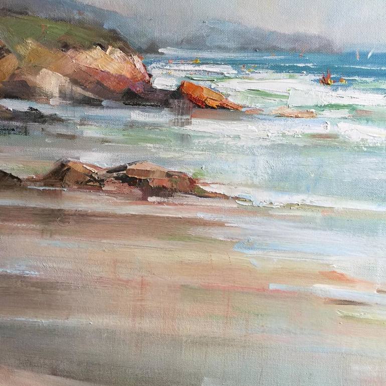 Original Impressionism Seascape Painting by Liliana Gigovic