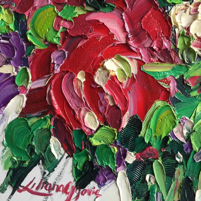 Original Modern Floral Painting by Liliana Gigovic