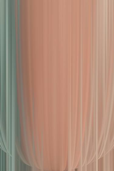 Abstract Composition in Peach and Turquoise - Limited Edition of 10 thumb