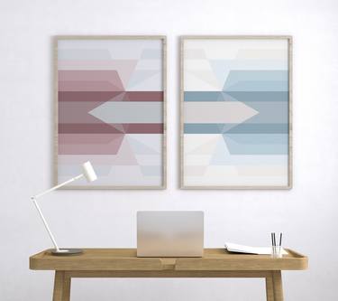Diptych Etudes in Blue and Pink - Limited Edition of 10 thumb