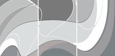 Triptych Adagio in Grey and Blue - Limited Edition of 10 thumb