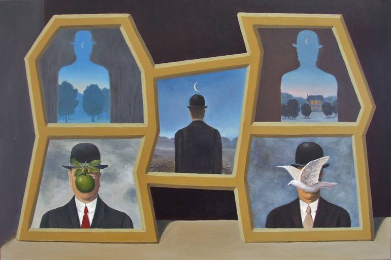 James Healless Oil on Canvas Homage to Rene Magritte Painting by james ...