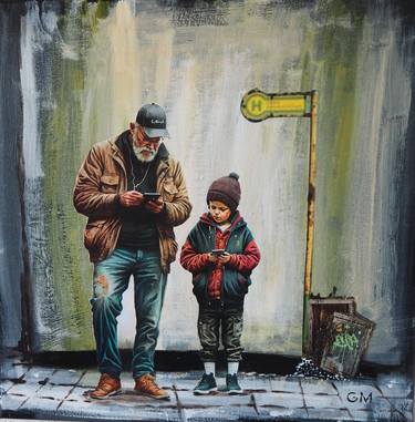Original Street Art People Mixed Media by Gabriele Mueller
