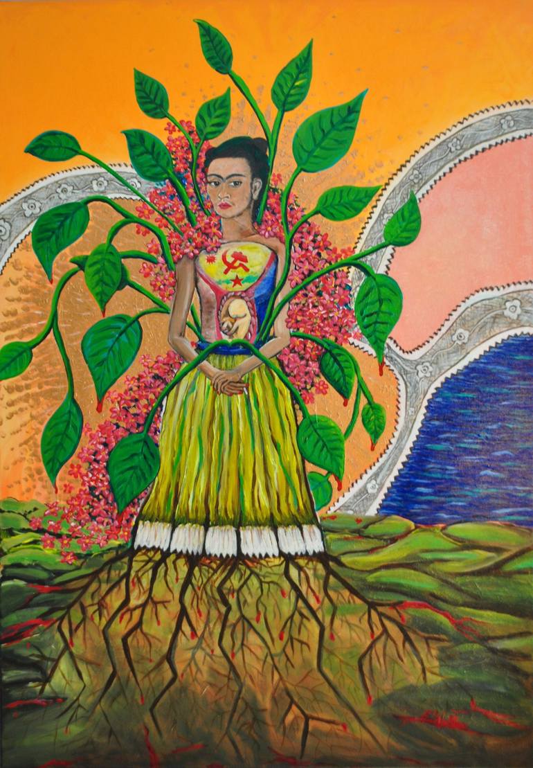 Frida Kahlo - Viva la vida Painting by Eva Weller
