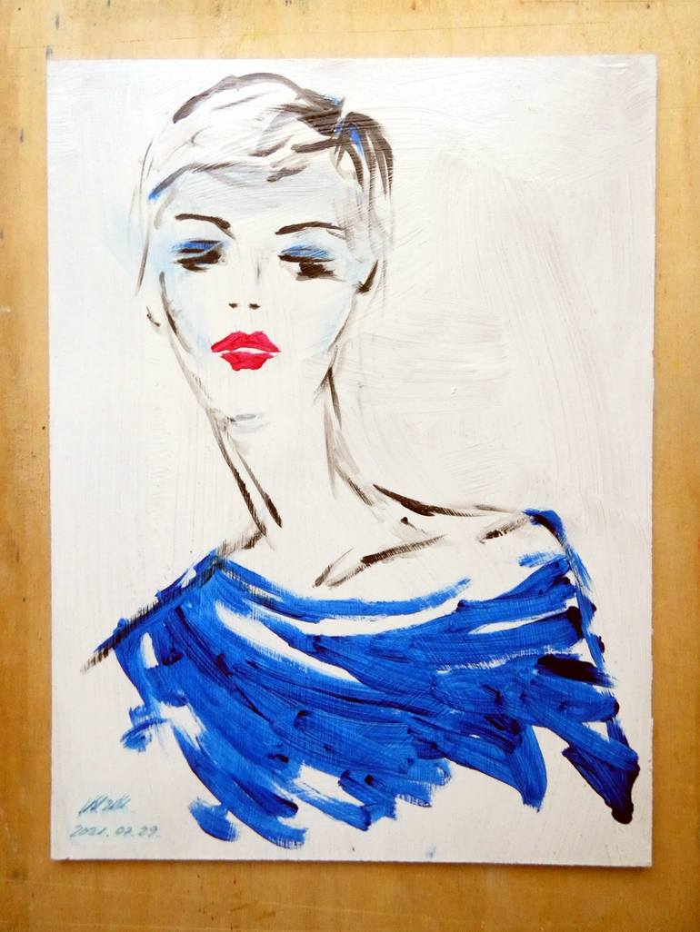 Original Women Painting by Zoltan Vasanits