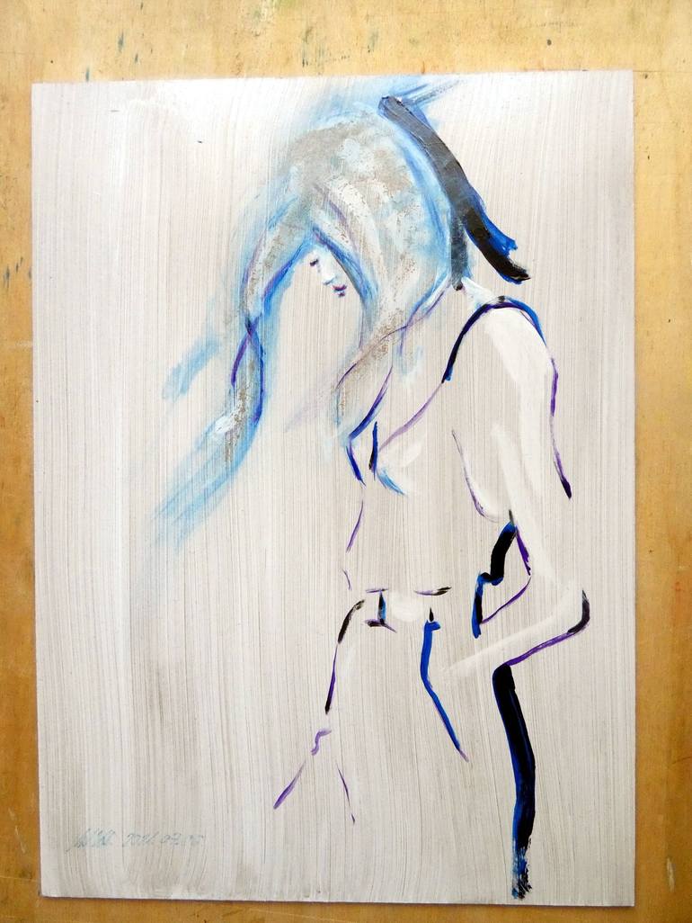 Original Abstract Women Painting by Zoltan Vasanits