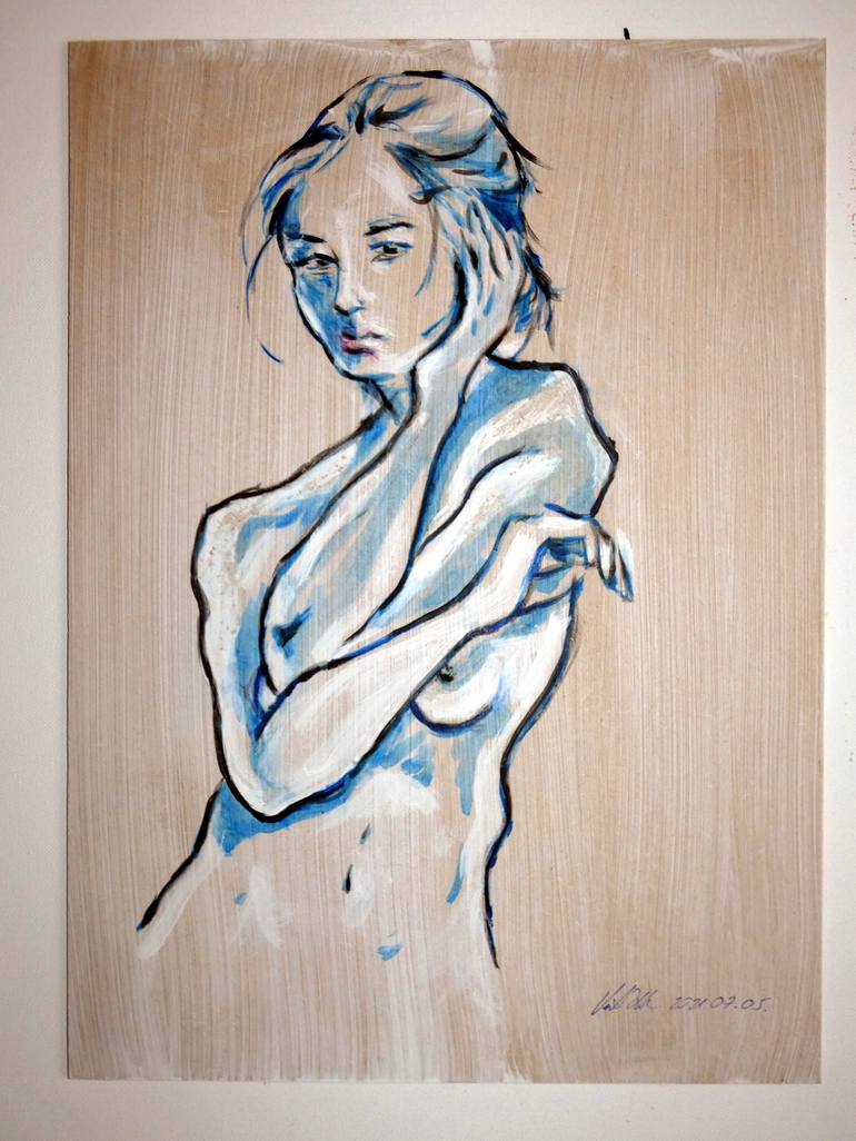 Original Women Painting by Zoltan Vasanits