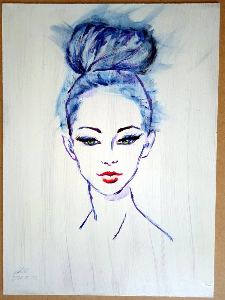 Original Women Painting by Zoltan Vasanits