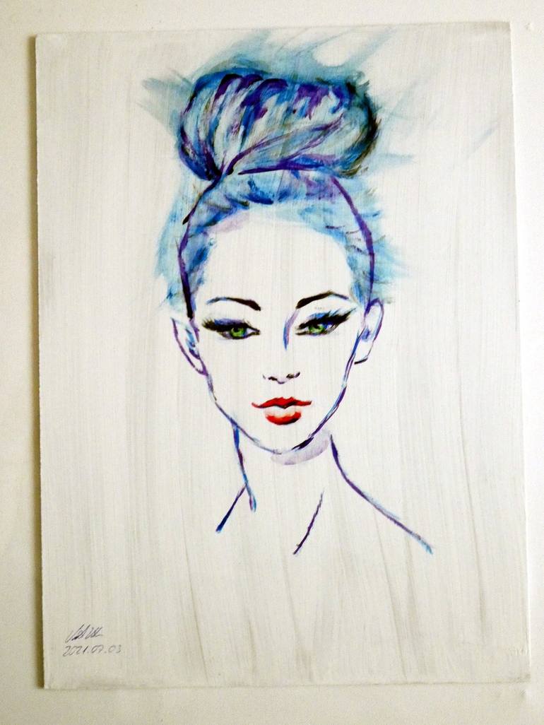 Original Abstract Women Painting by Zoltan Vasanits