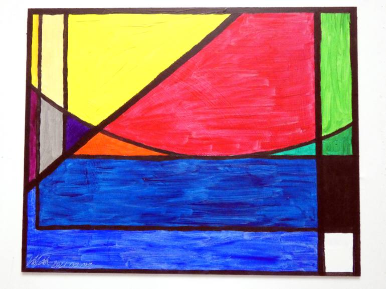 Original Modernism Abstract Painting by Zoltan Vasanits