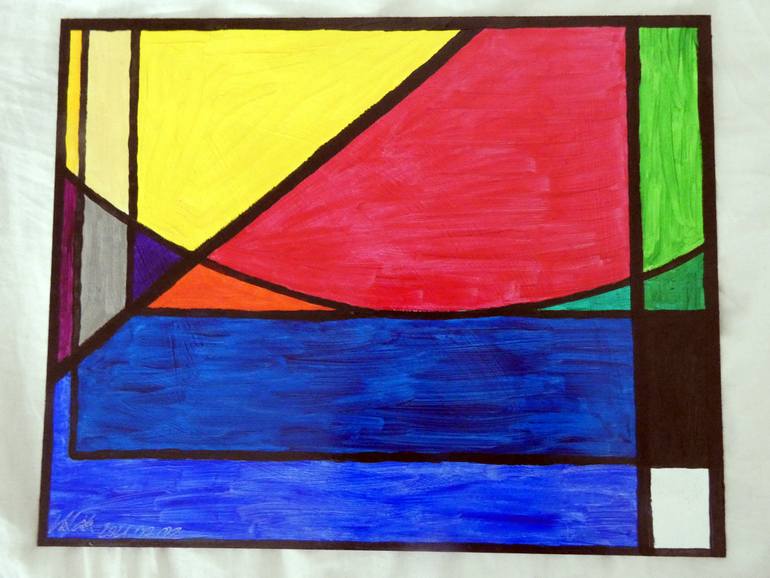 Original Modernism Abstract Painting by Zoltan Vasanits