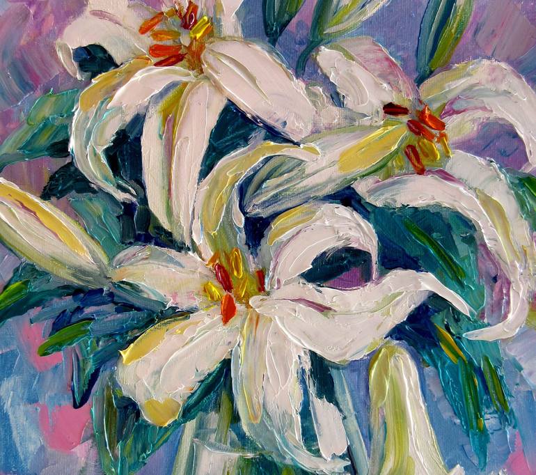 Original Expressionism Floral Painting by Nadia Bykova