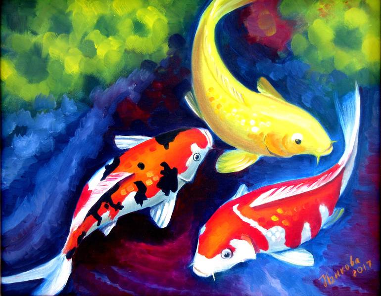 Koi fish original painting