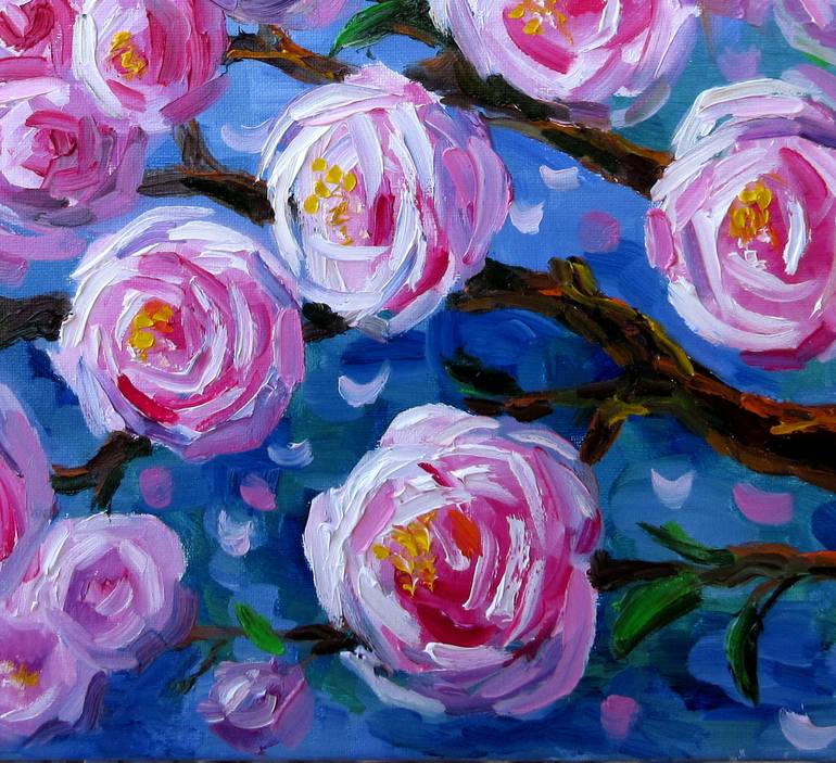 Original Expressionism Floral Painting by Nadia Bykova