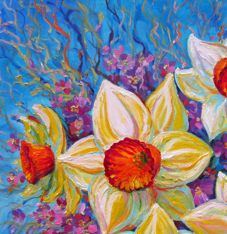 Original Impressionism Floral Painting by Nadia Bykova