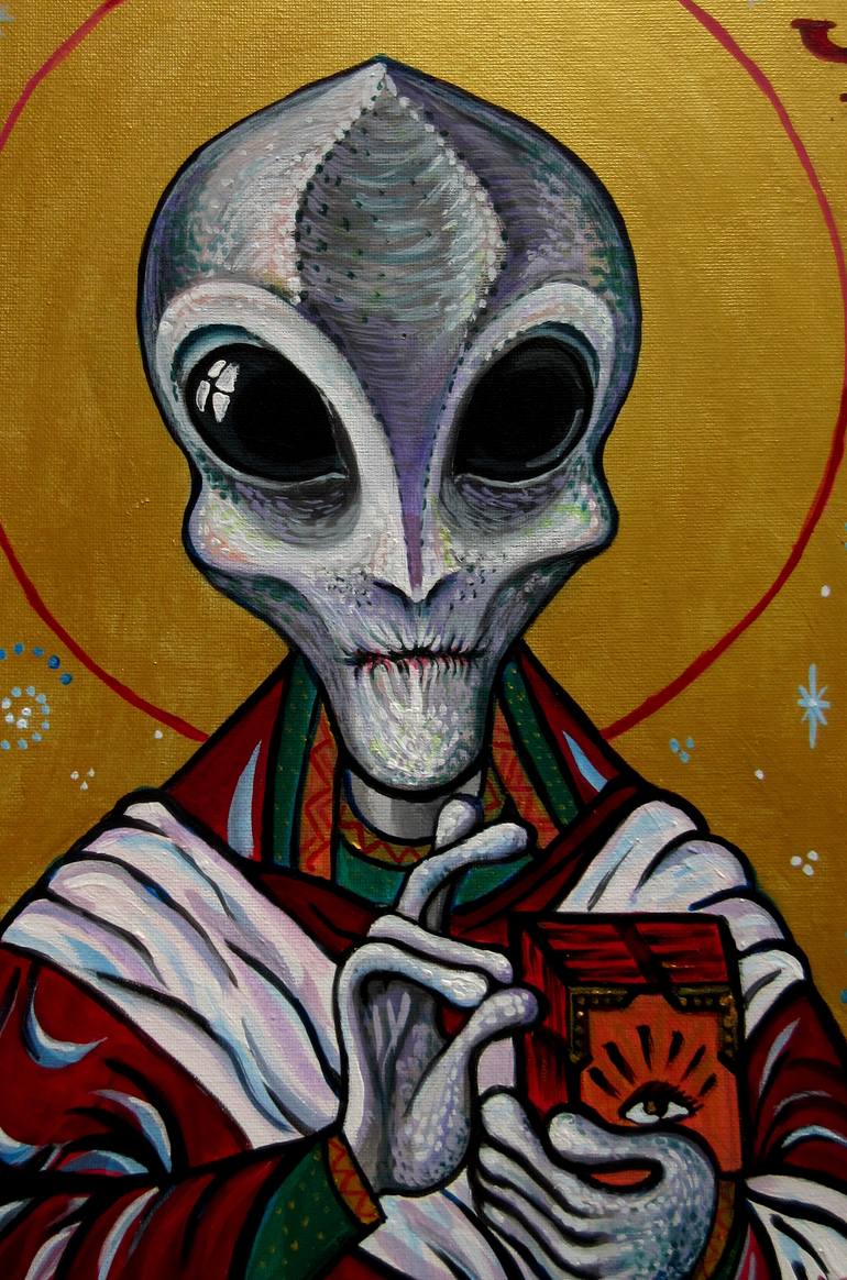 Original Surrealism Religion Painting by Nadia Bykova