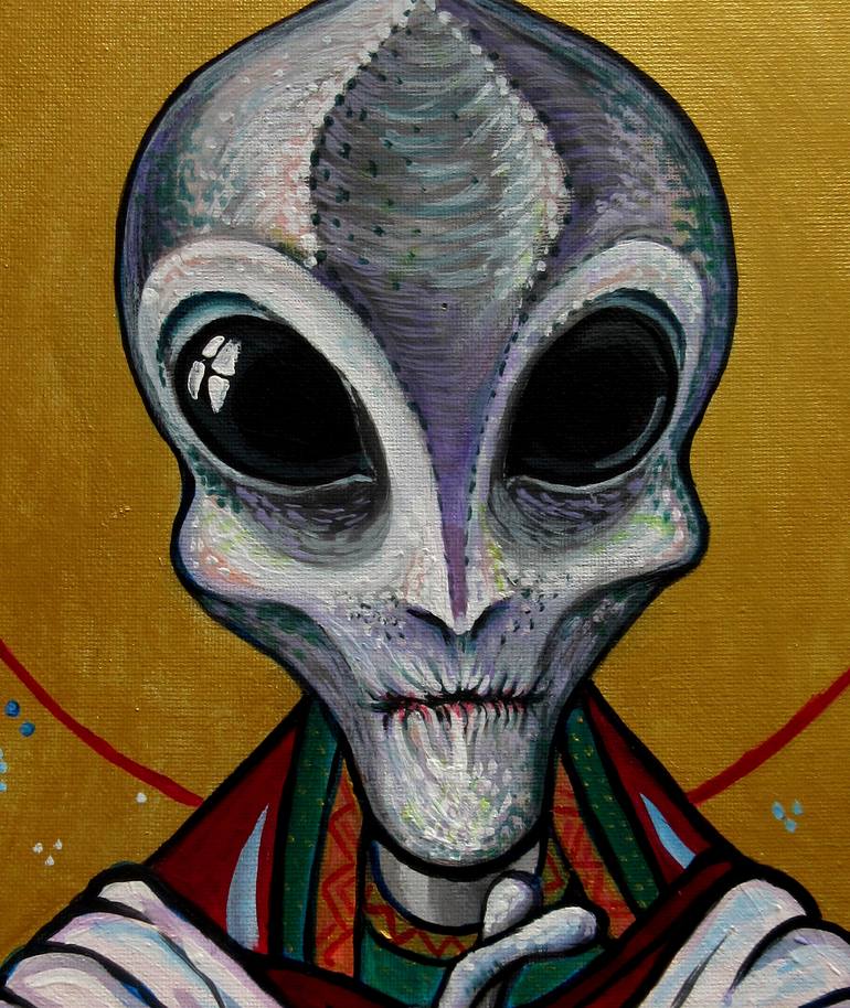 Original Surrealism Religion Painting by Nadia Bykova