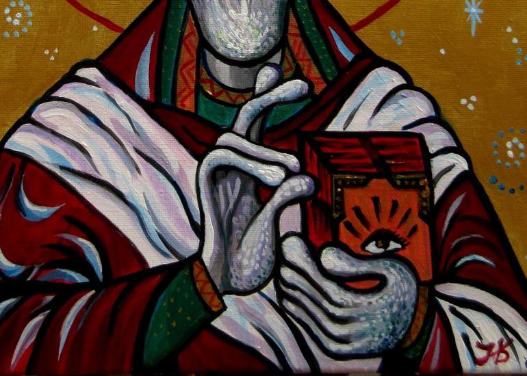 Original Surrealism Religion Painting by Nadia Bykova