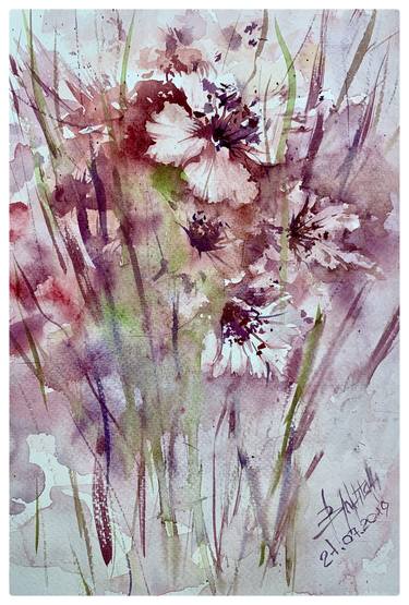 Print of Fine Art Floral Paintings by Vasyl Muntian