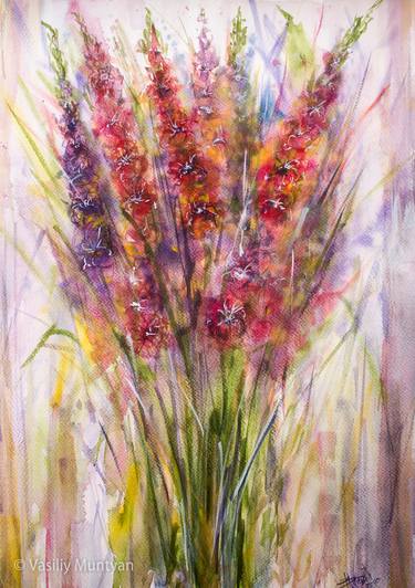 Original Fine Art Floral Paintings by Vasyl Muntian