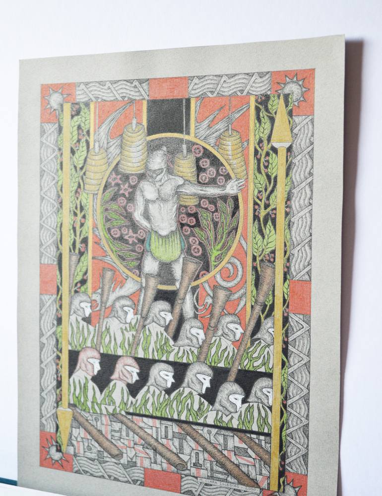 Original Art Deco Music Drawing by Maria Clara Iglesias Rondina