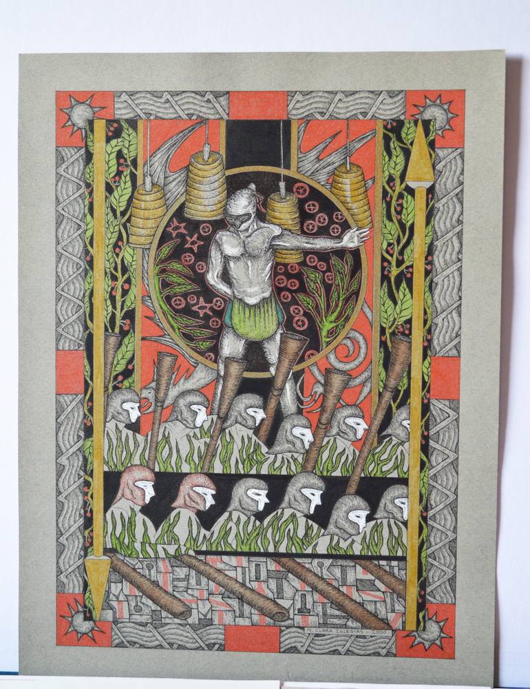 Original Art Deco Music Drawing by Maria Clara Iglesias Rondina