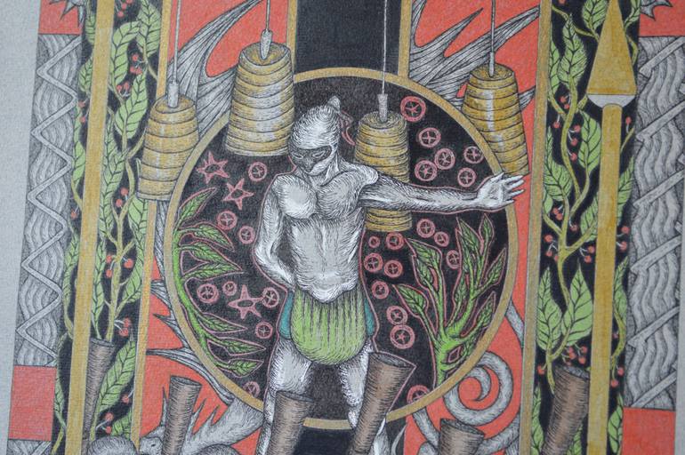 Original Art Deco Music Drawing by Maria Clara Iglesias Rondina