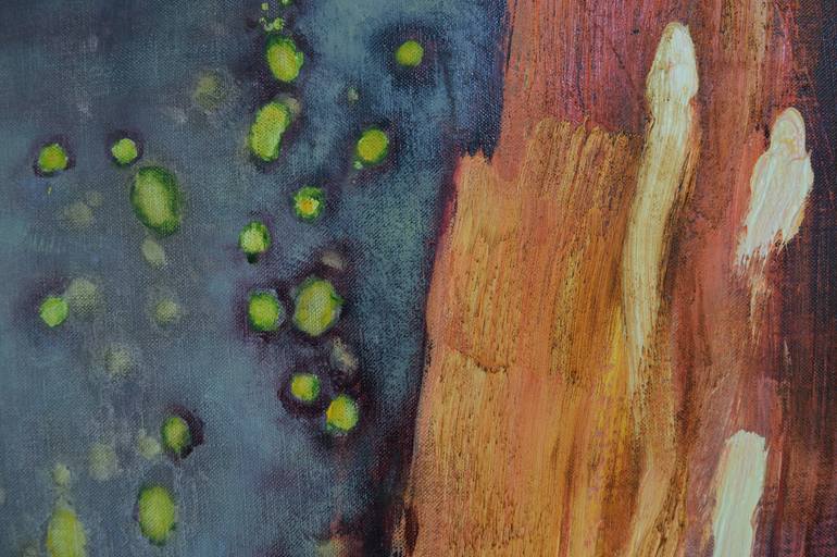 Original Abstract Expressionism Abstract Painting by Jozsef Gyecsek