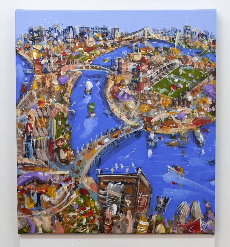 Original Abstract Expressionism Cities Painting by Adam Bogusz