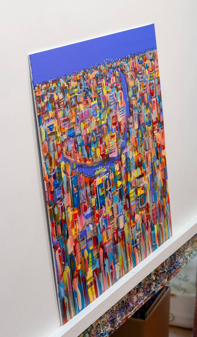 Original Abstract Expressionism Cities Painting by Adam Bogusz