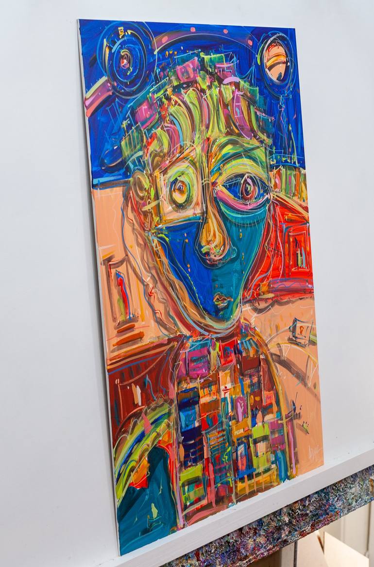 Original Expressionism People Painting by Adam Bogusz