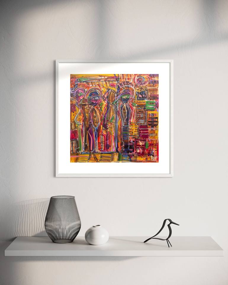 Original Abstract Expressionism People Painting by Adam Bogusz