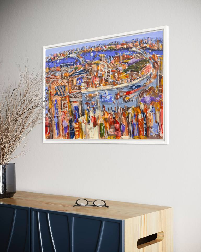 Original Abstract Expressionism Cities Painting by Adam Bogusz