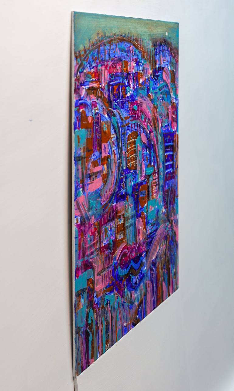 Original Abstract Expressionism Cities Painting by Adam Bogusz