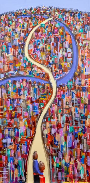 Original Abstract Expressionism Cities Paintings by Adam Bogusz