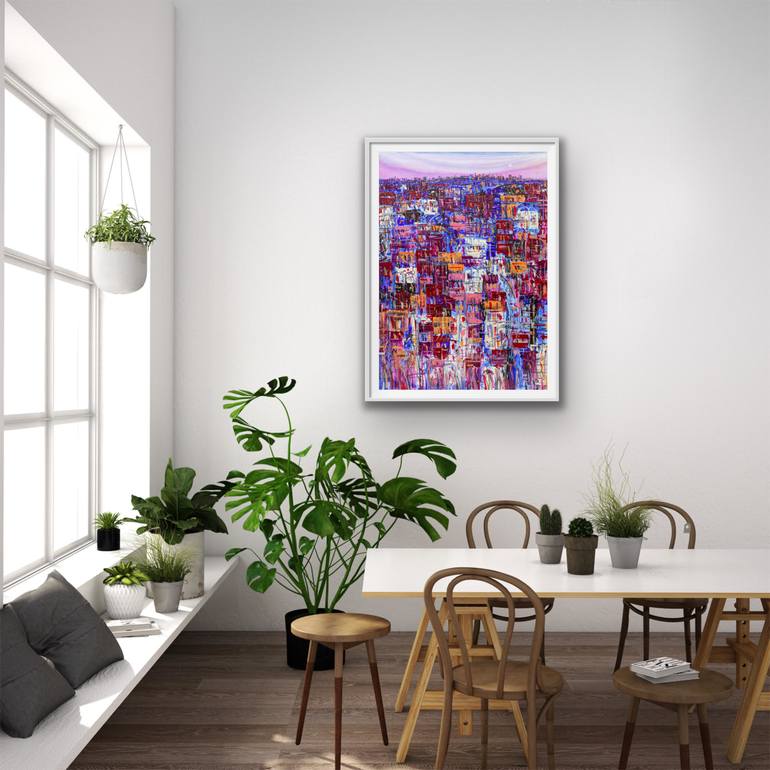 Original Abstract Cities Painting by Adam Bogusz