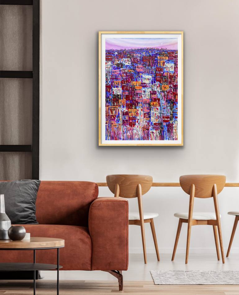 Original Abstract Cities Painting by Adam Bogusz